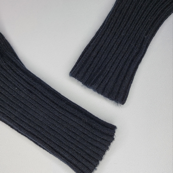 J Crew Lambs Wool Blend Long Sleeve Black Ruffled Collar Keyhole Sweater Size S - Picture 11 of 13